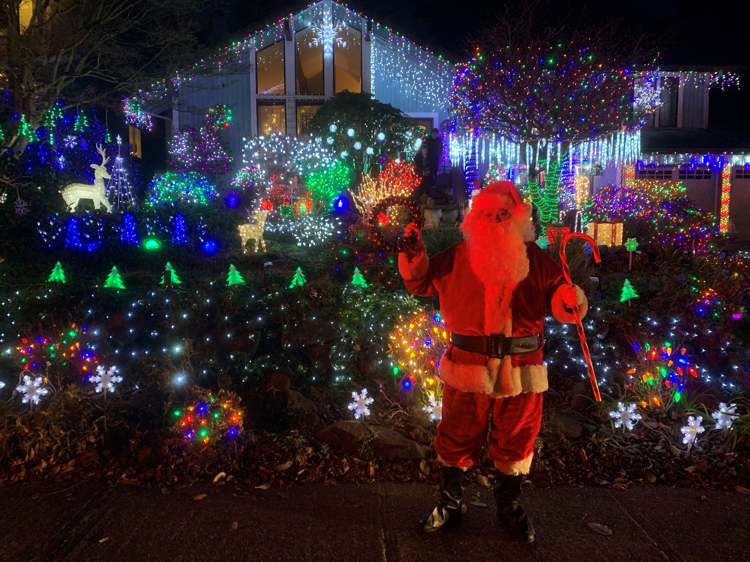 Santa with Holiday Lights 